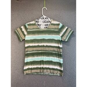 Coral Bay Top Womens PS Cotton Stripe Green White Crew Neck T-Shirt